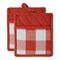 Contemporary Home Living Set of 2 9" x 8" Set of 2 Vintage Red and Cotton White Buffalo Check Potholder